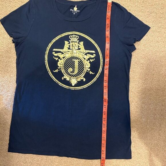 AUTHENTIC JUICY COUTURE GOLD NAVY GRAPHIC TEE - Picture 8 of 9